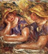 Pierre Renoir Two Women in Blue Blouses oil painting reproduction